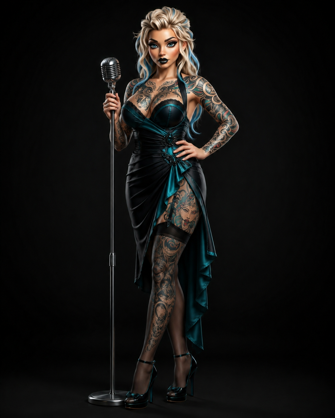 Vanessa Paoli with her vintage microphone