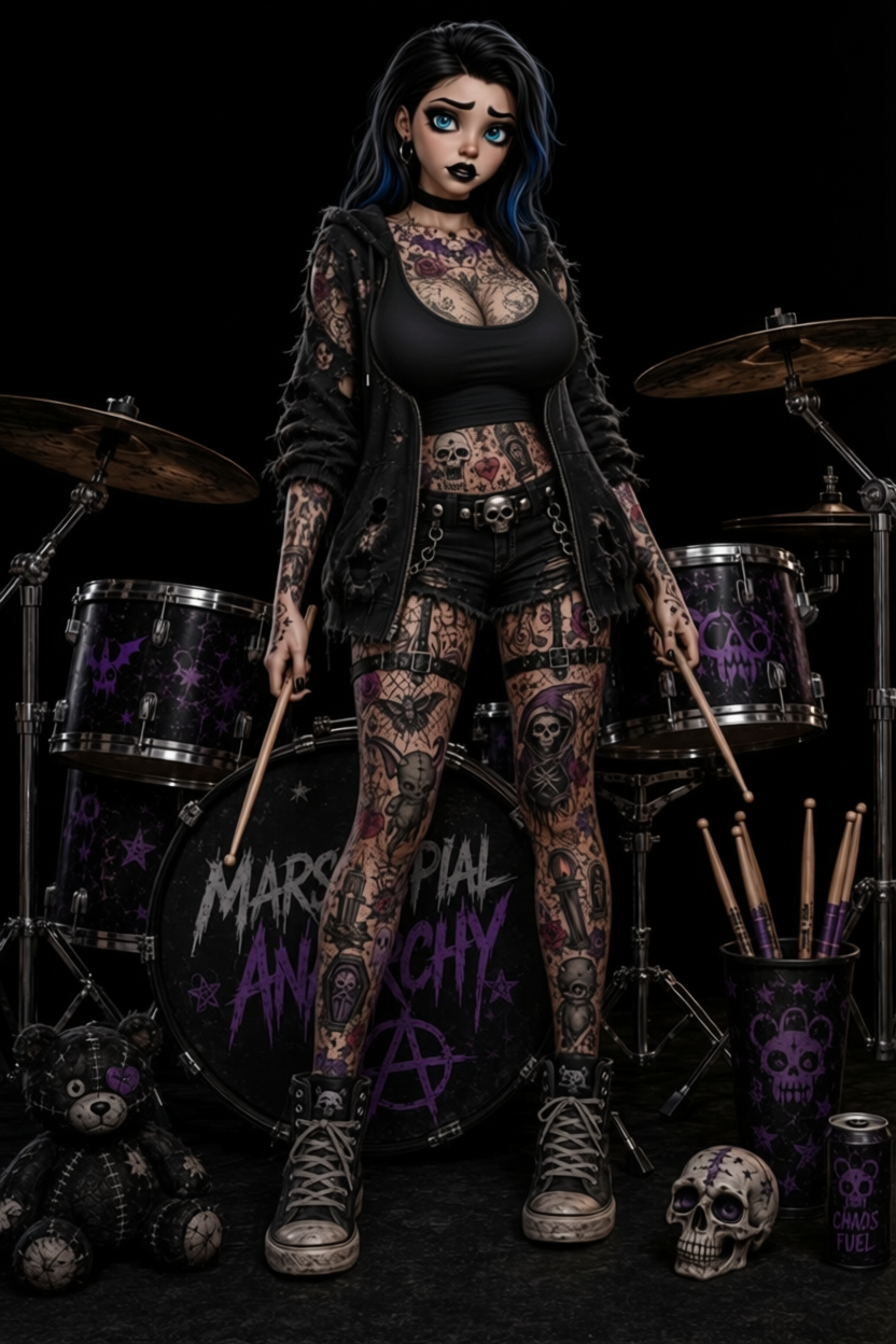 Vivian Moyer, Drummer for Marsupial Anarchy